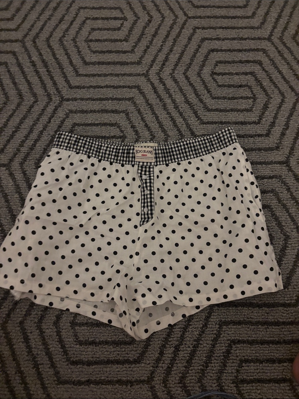Polka Dot Cotton Sleep Shorts - White & Black